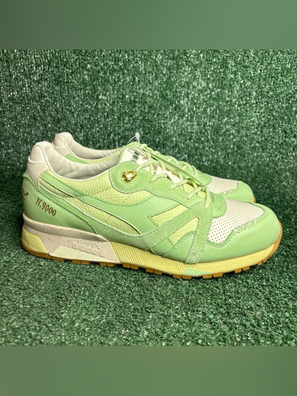 NEW diadora N9000 Ice Cream X Feature Perforated Lace Up Mens Green Shoes 9.5